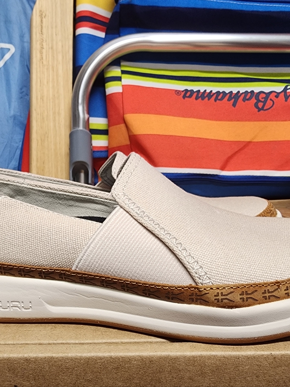 Kuru Roam Atla Slip-On Casual Loafer. Sand Caramel Canvas! Plantar Fasciitis